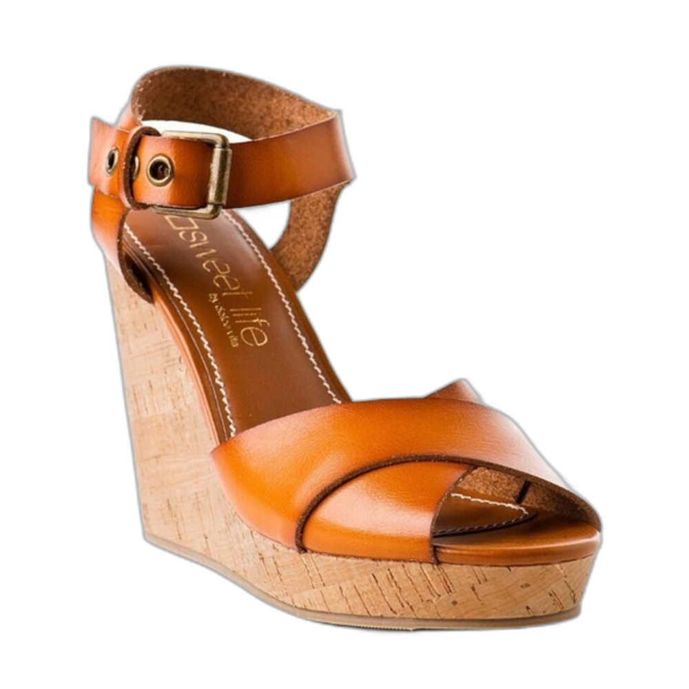 Sweet Life By Dolce Vita Trix Distressed Cork Wedges Size 9 Summer Beach